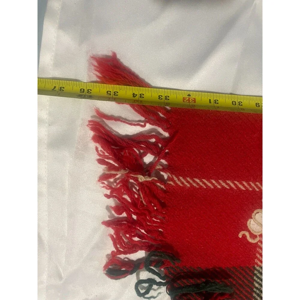 Red and Black Vintage tartan wool blanket